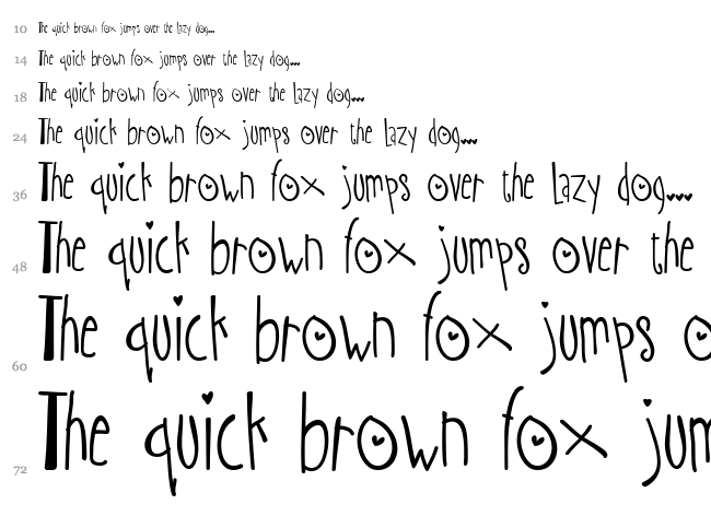 Austie Bost Wibbly font waterfall